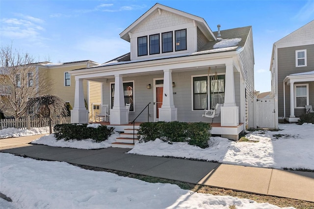 view of front of home featuring a porch