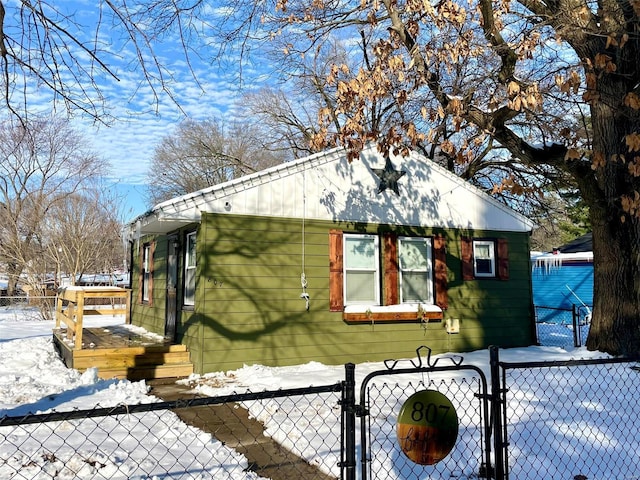 view of snowy exterior