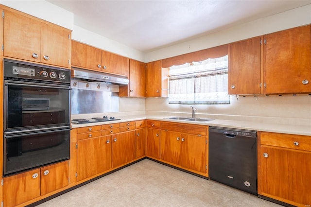 kitchen featuring sink and black appliances