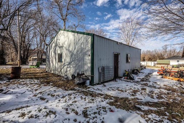 view of snow covered structure