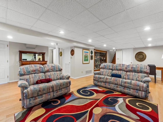 living room featuring light hardwood / wood-style flooring