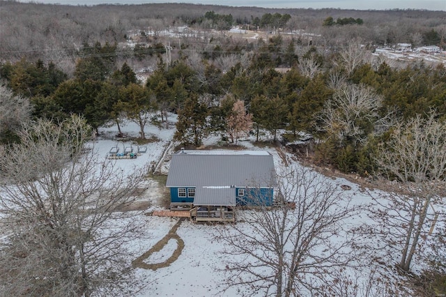 view of snowy aerial view