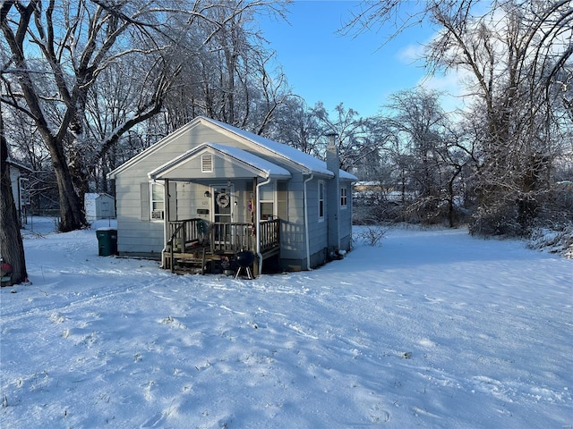 view of snow covered structure