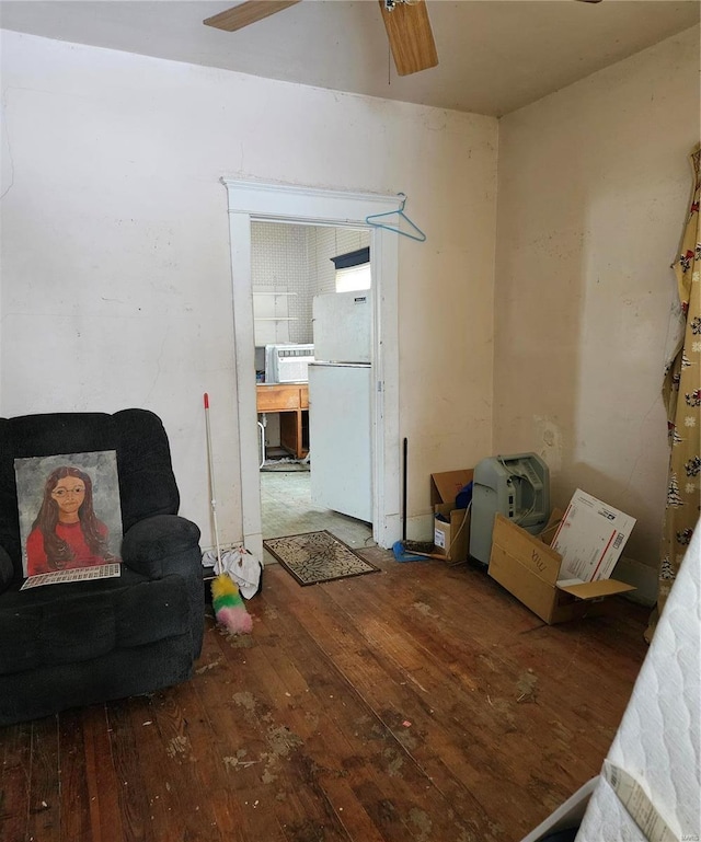 living room with wood-type flooring