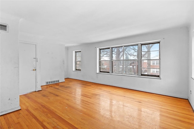 empty room featuring light wood-type flooring and plenty of natural light