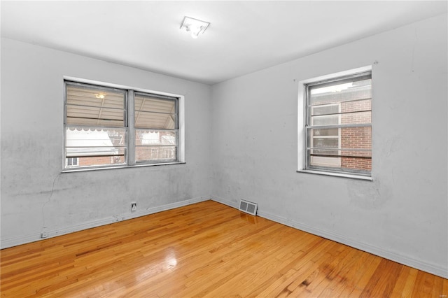 empty room featuring light wood-type flooring