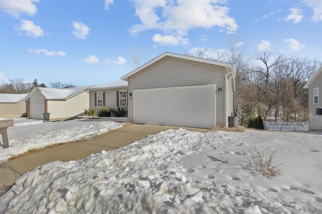 single story home featuring a garage