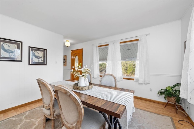 dining room featuring light hardwood / wood-style flooring