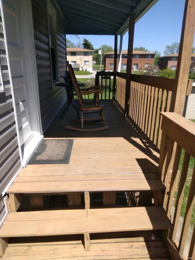 wooden deck with covered porch