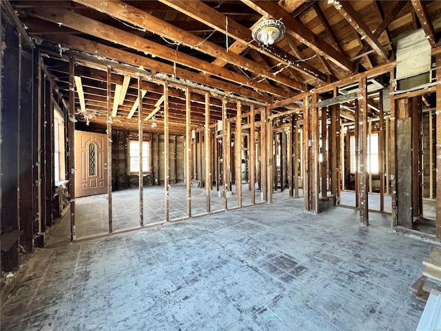 miscellaneous room featuring vaulted ceiling