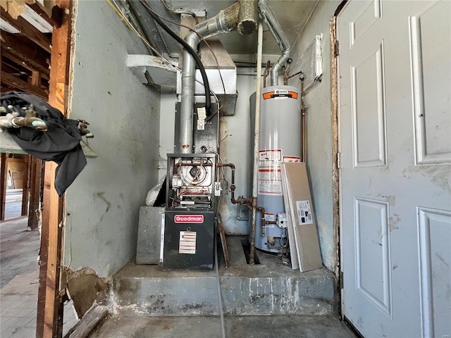 utilities featuring heating unit and water heater