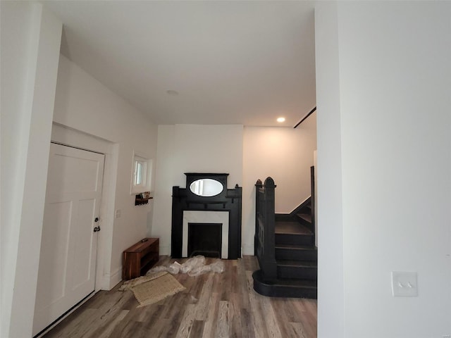 interior space with light hardwood / wood-style flooring