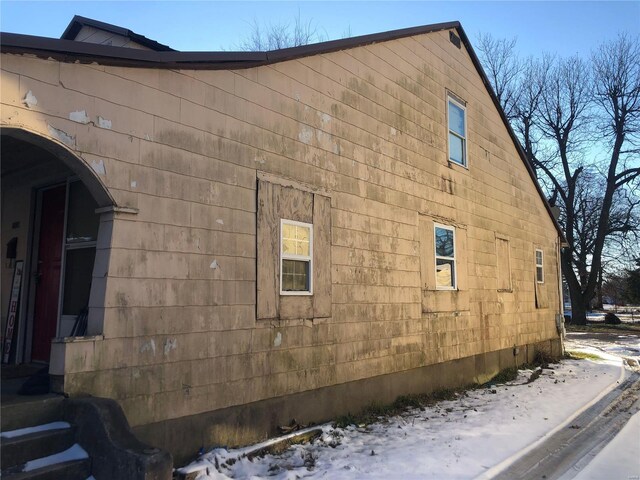 view of snowy exterior