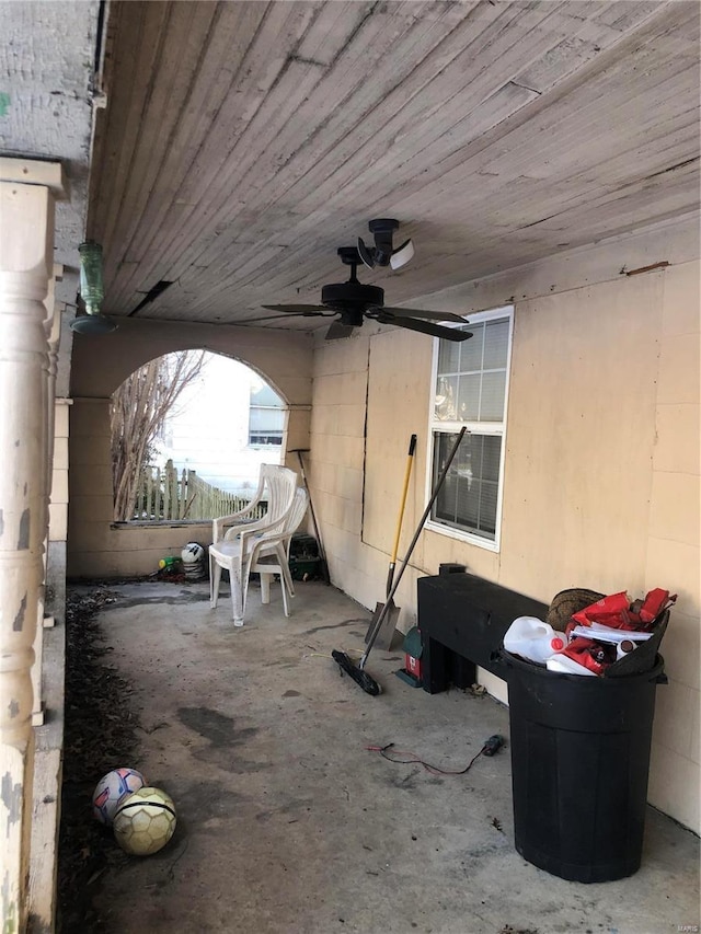 view of patio / terrace with ceiling fan