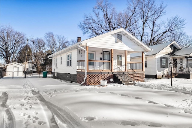 view of front of property with a porch