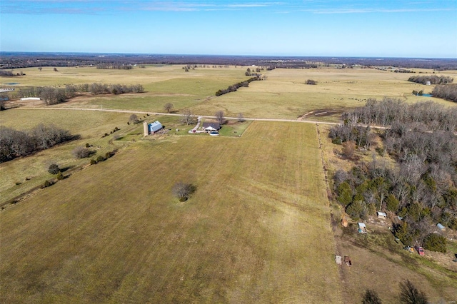 drone / aerial view with a rural view