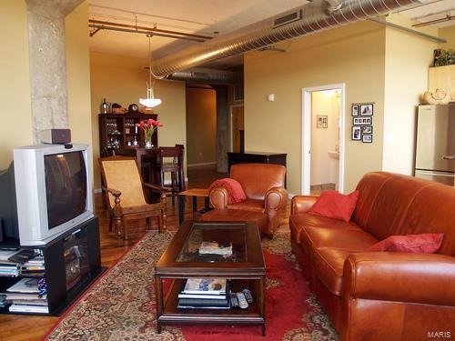 living room featuring dark hardwood / wood-style floors