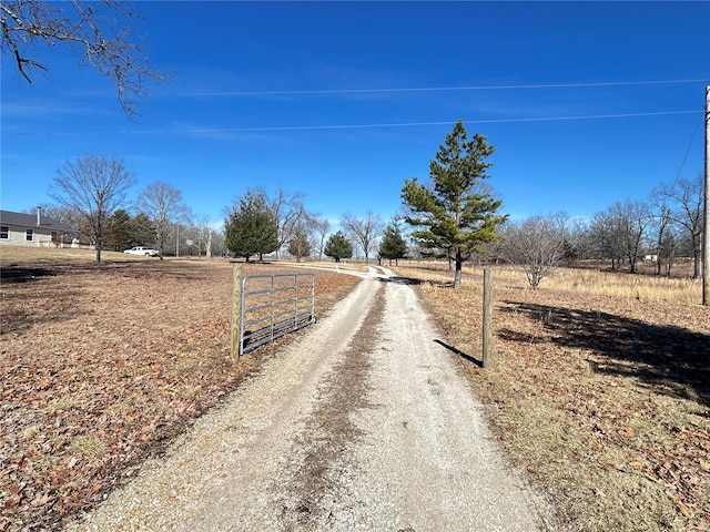 view of road featuring a rural view