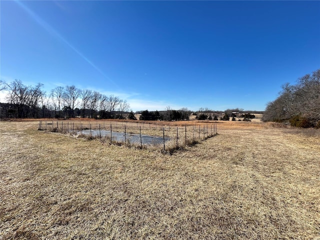 view of yard with a rural view