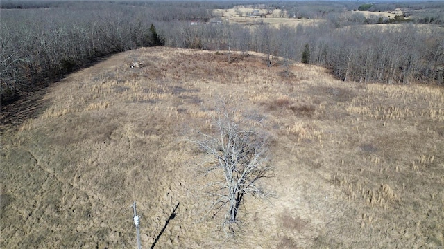 birds eye view of property with a rural view