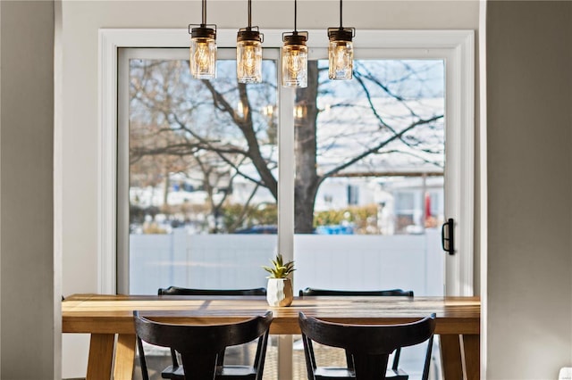 view of dining room