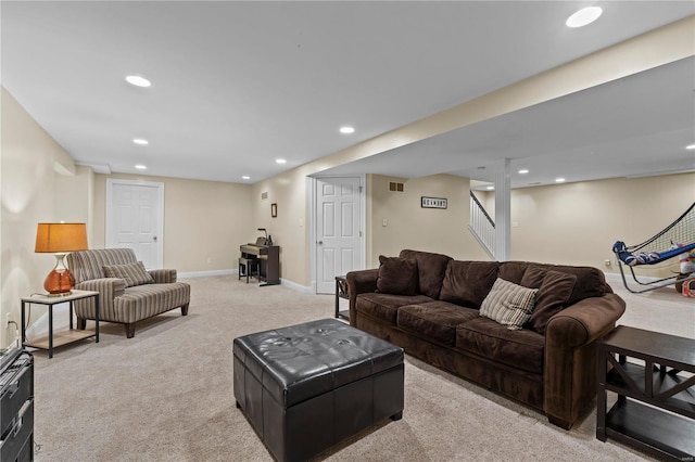 view of carpeted living room