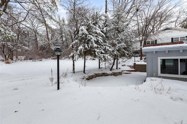 view of snowy yard