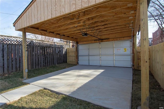 garage featuring a garage door opener