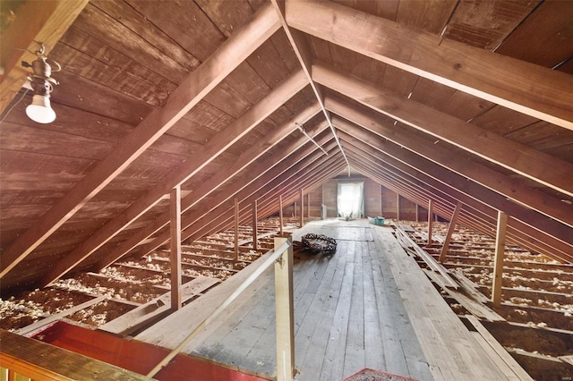 view of attic