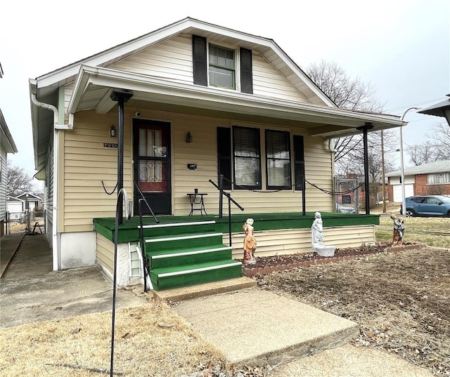 bungalow-style home featuring covered porch