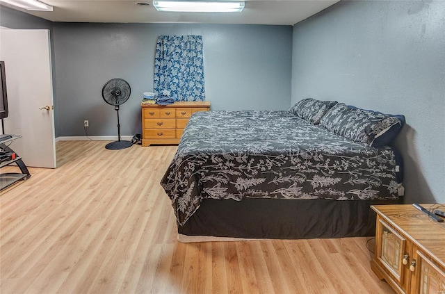 bedroom featuring light hardwood / wood-style flooring