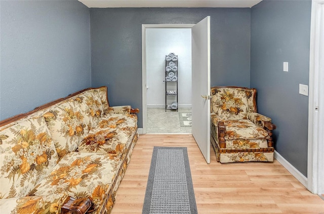 living area featuring hardwood / wood-style flooring