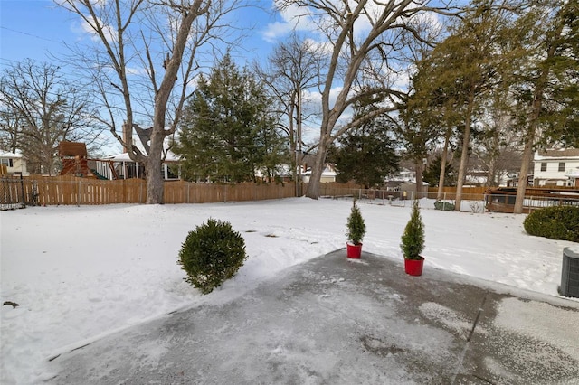 view of snowy yard