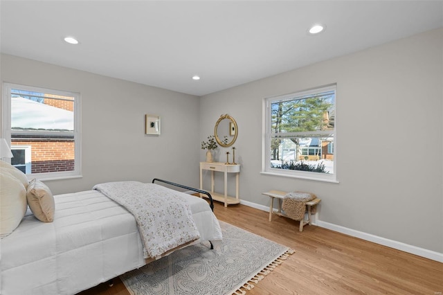 bedroom featuring light hardwood / wood-style floors