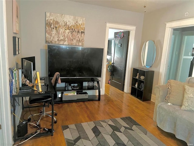 living room featuring hardwood / wood-style flooring