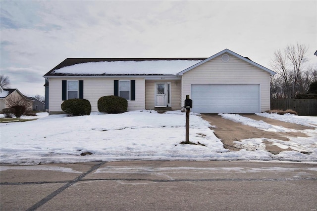 ranch-style home with a garage