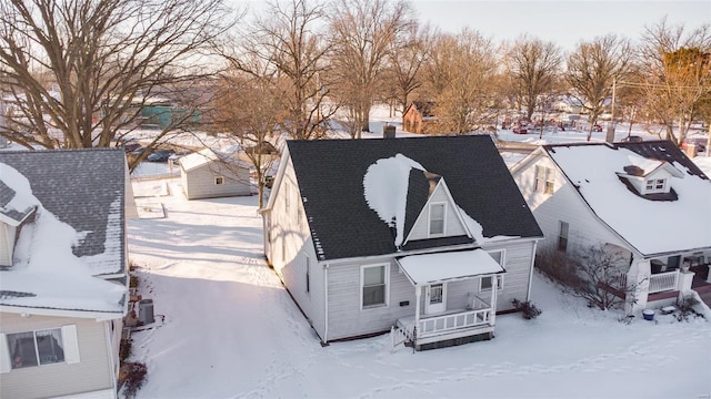 view of snowy aerial view