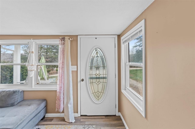 entrance foyer featuring light hardwood / wood-style flooring