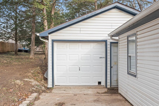 view of garage