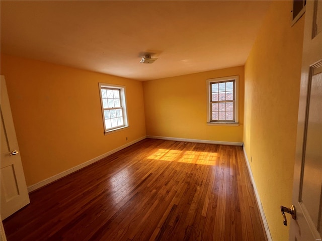 empty room featuring plenty of natural light and wood-type flooring