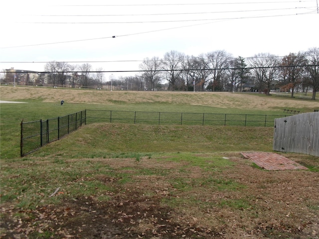 view of yard featuring a rural view