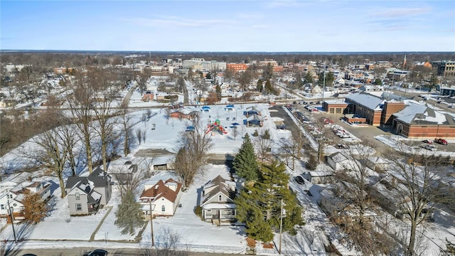 view of snowy aerial view