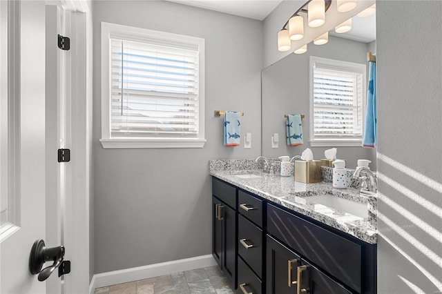 bathroom featuring vanity and a healthy amount of sunlight