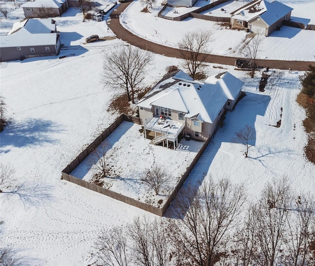 view of snowy aerial view