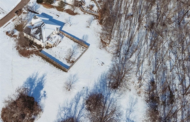 view of snowy aerial view