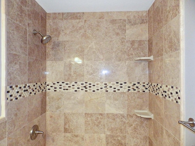 interior details with tiled shower