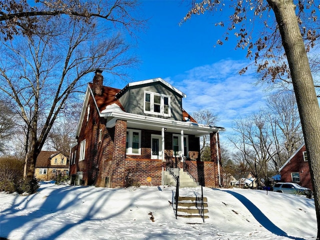 view of front of house with covered porch