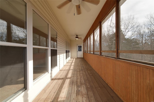 unfurnished sunroom with a healthy amount of sunlight