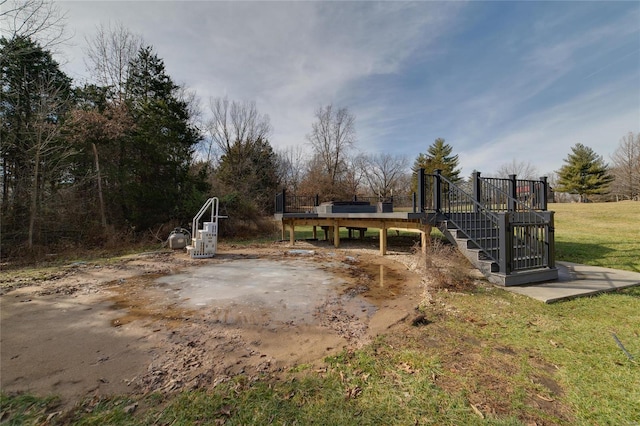 view of jungle gym with a yard