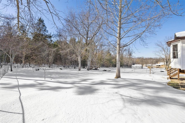 view of snowy yard